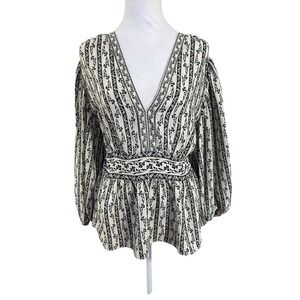 Max Studio NWT Peasant Style Blouse (MSRP $110) Sz L